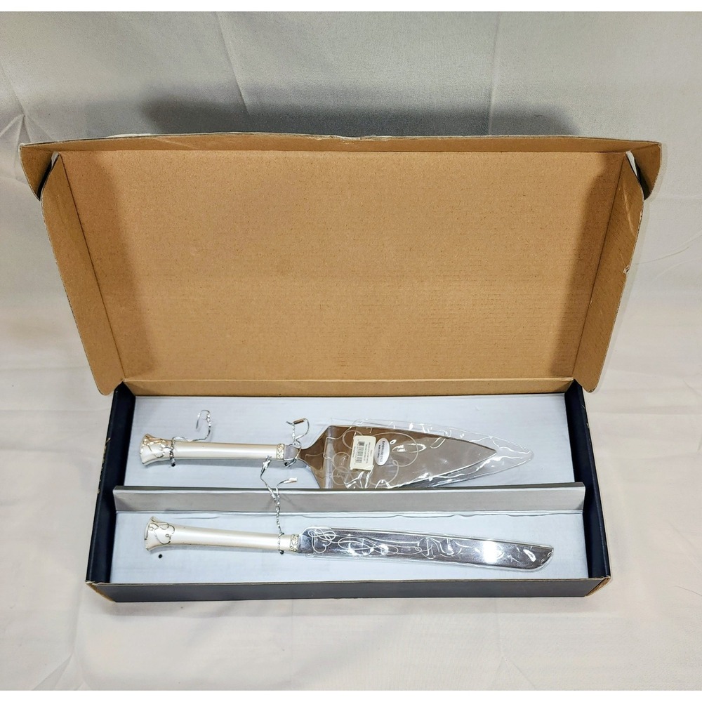Mikasa Love Story Silver In Color Wedding Cake Server Set New In Box